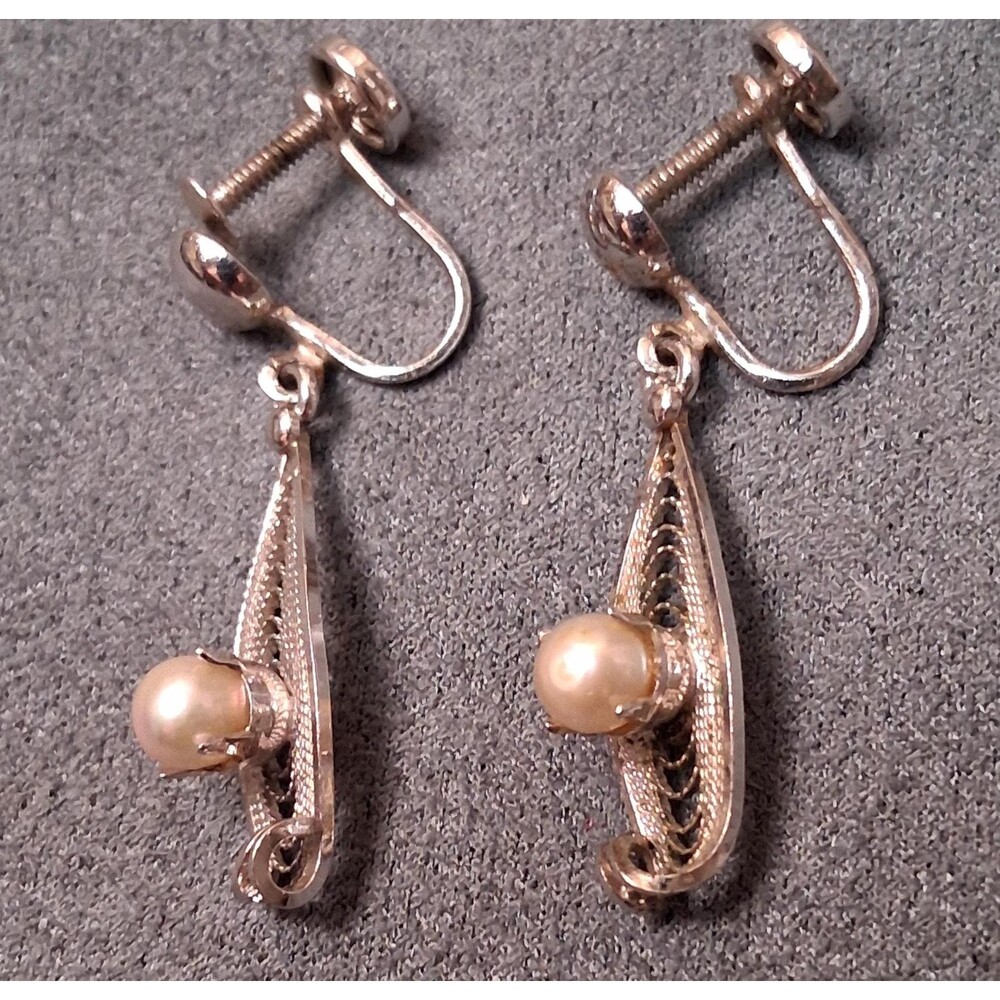 Sorrento Sterling Pearl Dangle Earrings